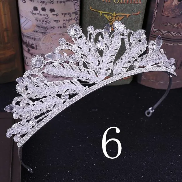 Wedding Bridal Crystal and Pearls Tiara Crowns Princess Queen of Heart