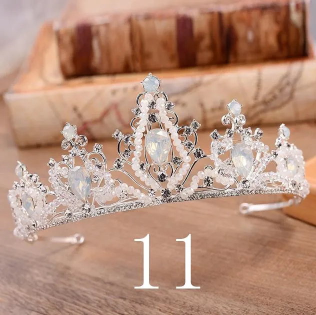 Wedding Bridal Crystal and Pearls Tiara Crowns Princess Queen of Heart