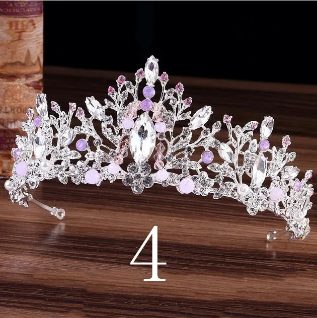 Wedding Bridal Crystal and Pearls Tiara Crowns Princess Queen of Heart