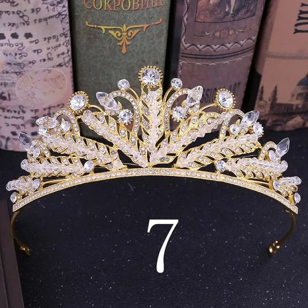 Wedding Bridal Crystal and Pearls Tiara Crowns Princess Queen of Heart