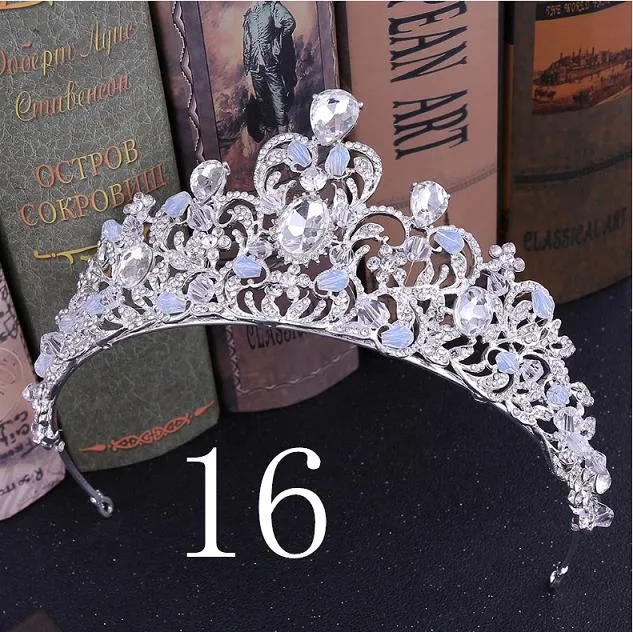 Wedding Bridal Crystal and Pearls Tiara Crowns Princess Queen of Heart