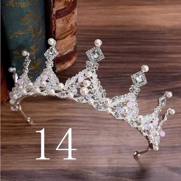 Wedding Bridal Crystal and Pearls Tiara Crowns Princess Queen of Heart
