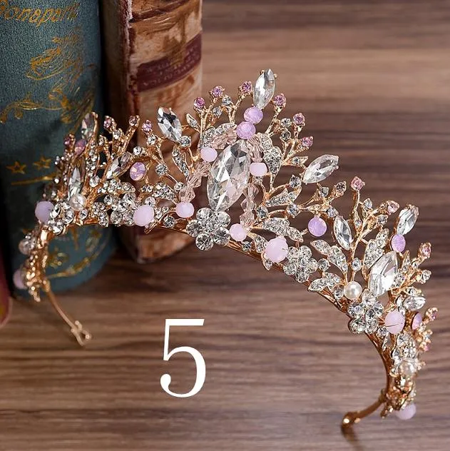 Wedding Bridal Crystal and Pearls Tiara Crowns Princess Queen of Heart