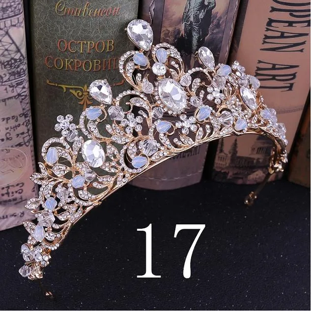 Wedding Bridal Crystal and Pearls Tiara Crowns Princess Queen of Heart