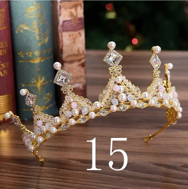 Wedding Bridal Crystal and Pearls Tiara Crowns Princess Queen of Heart