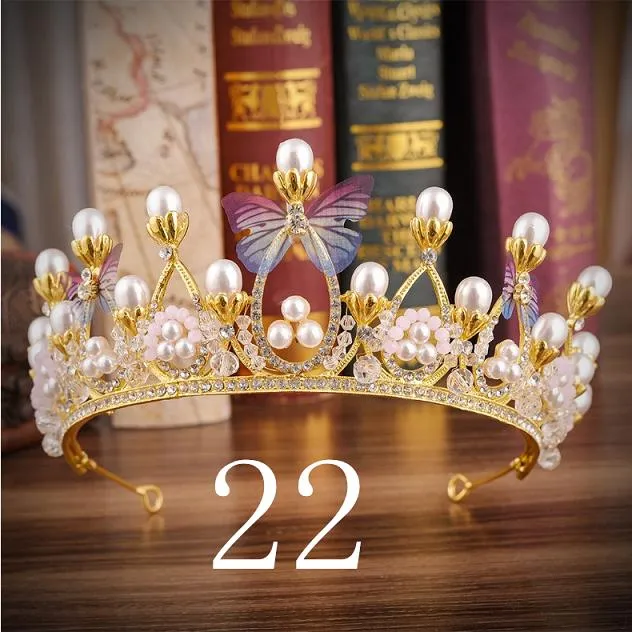 Wedding Bridal Crystal and Pearls Tiara Crowns Princess Queen of Heart