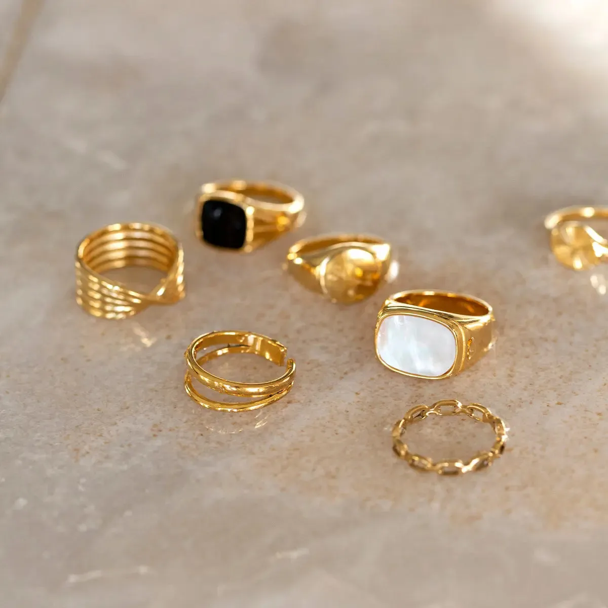 White Stone Signet Ring
