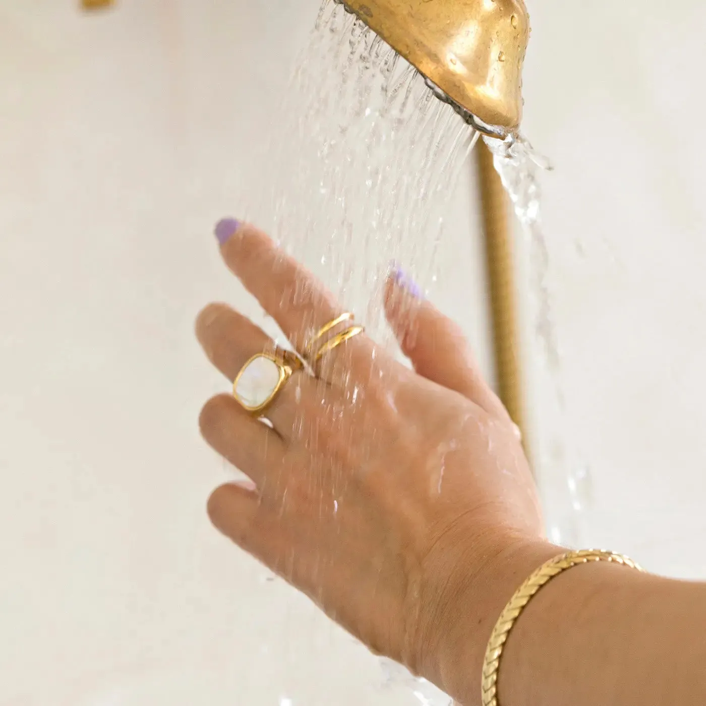 White Stone Signet Ring
