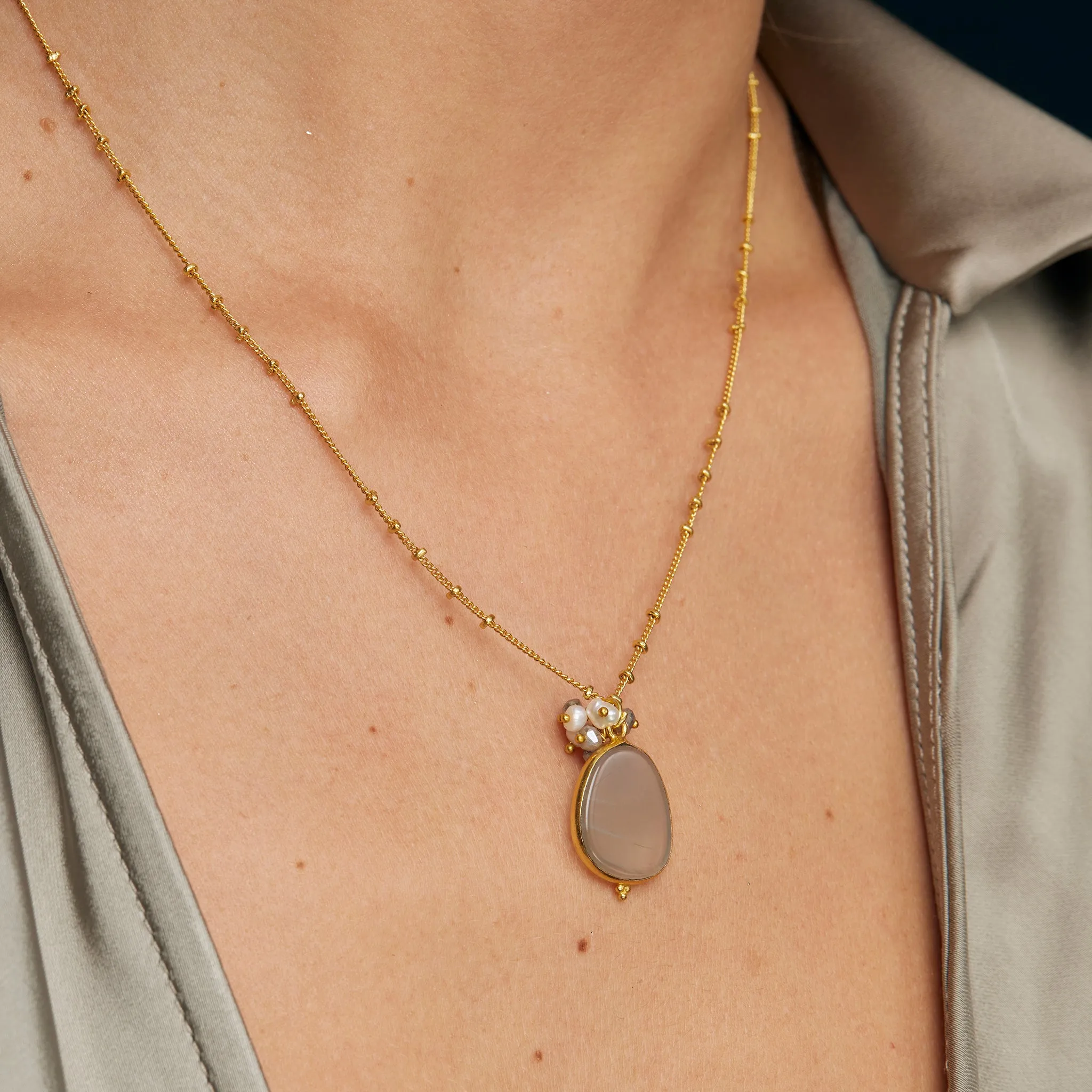 Willow Grey Moonstone Necklace