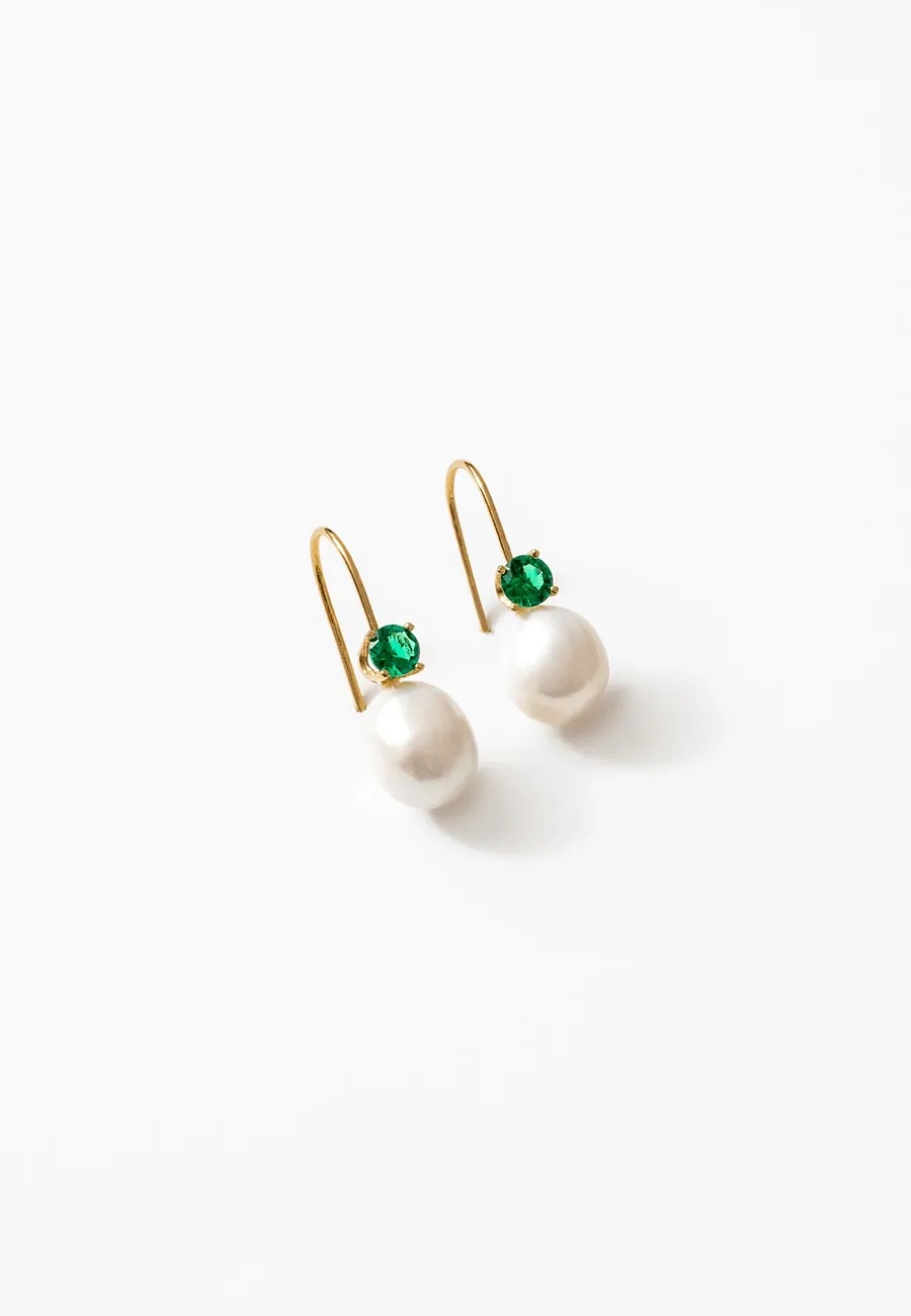 Wolf Circus Erin Earrings Gold Green