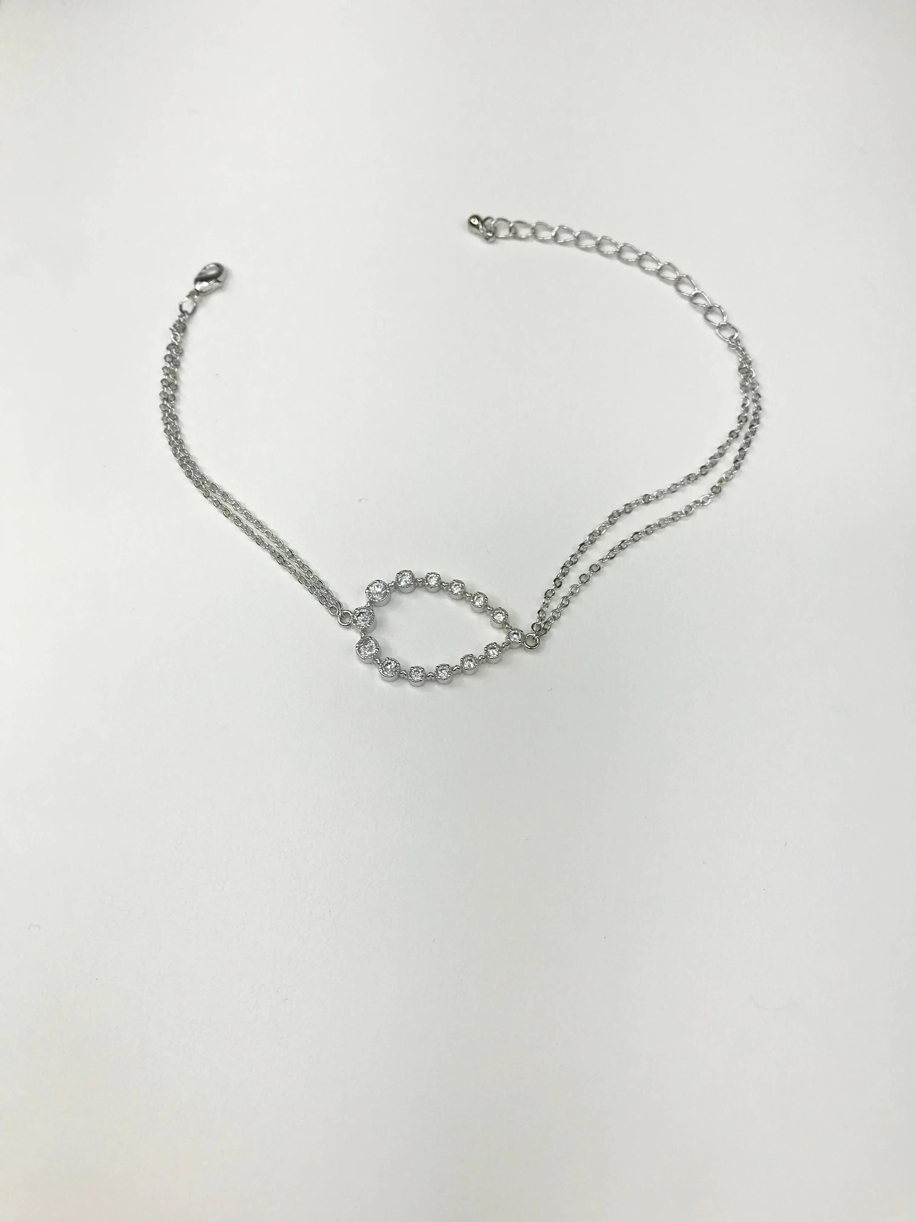 Wrapped Bracelet With Pear Center Piece