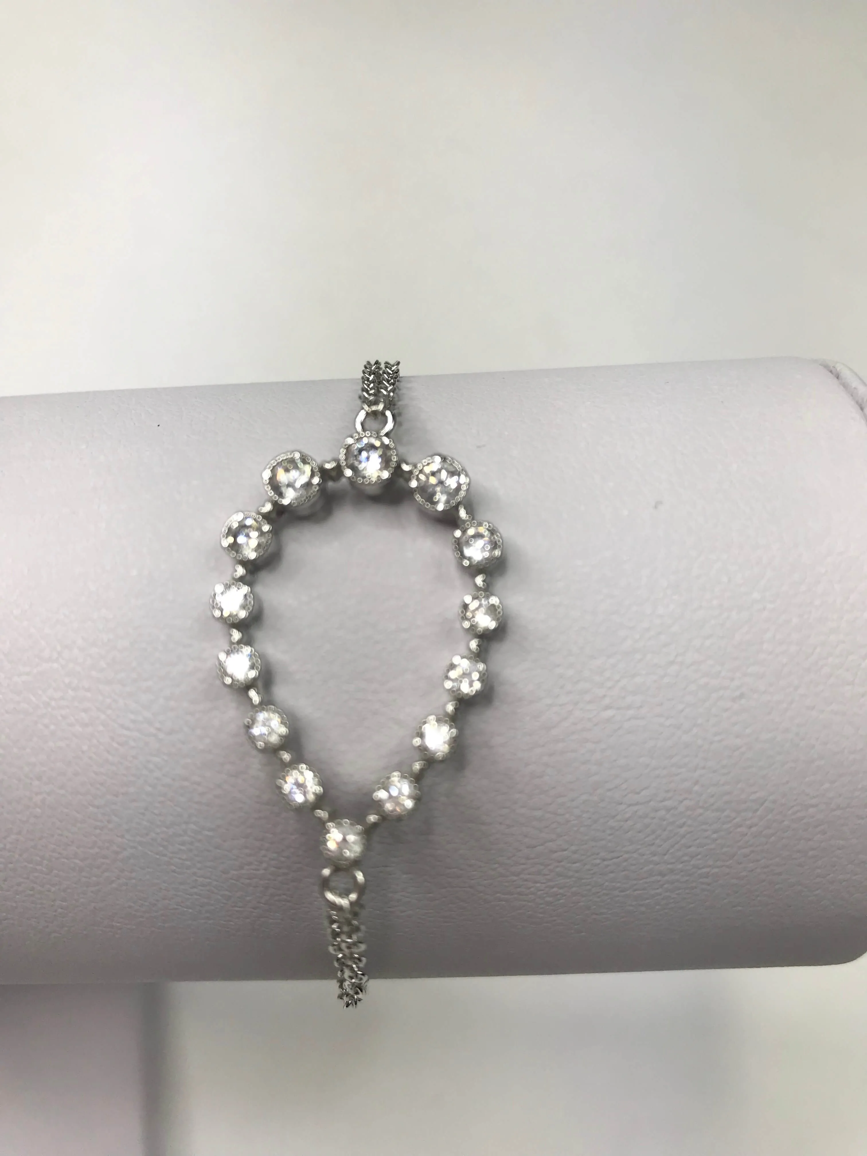 Wrapped Bracelet With Pear Center Piece