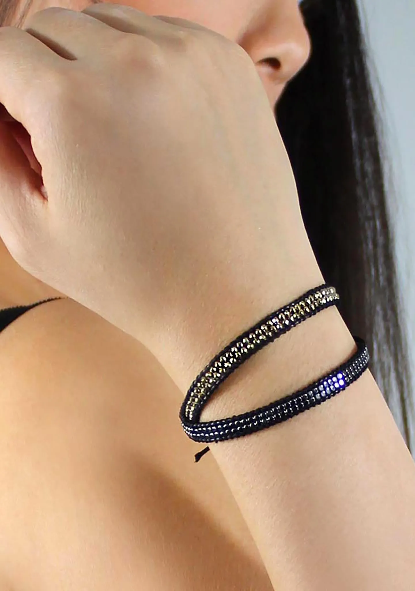 X Katie Soleil Femme Double Wrap Beaded Bracelet