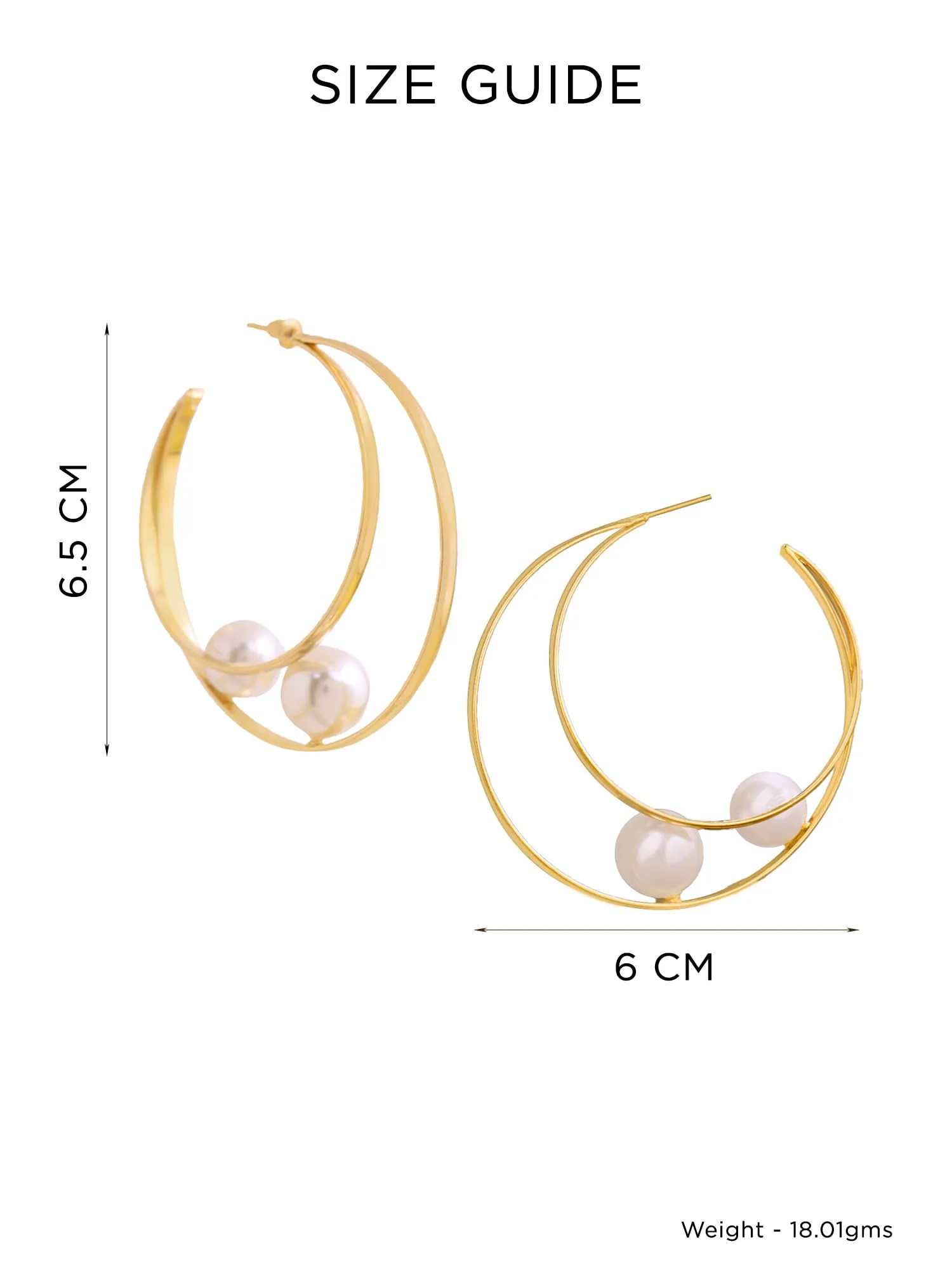Yellow Chimes Pearl Hoop Earrings for Women | Fashion Golden Women Earrings | Western Style Gold Plated White Pearls Big Hoop Earrings for Girls | Birthday Gift for Girls Anniversary Gift for Women