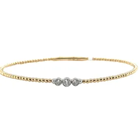 Yellow Gold 3-Stone Diamond Flexi Bracelet