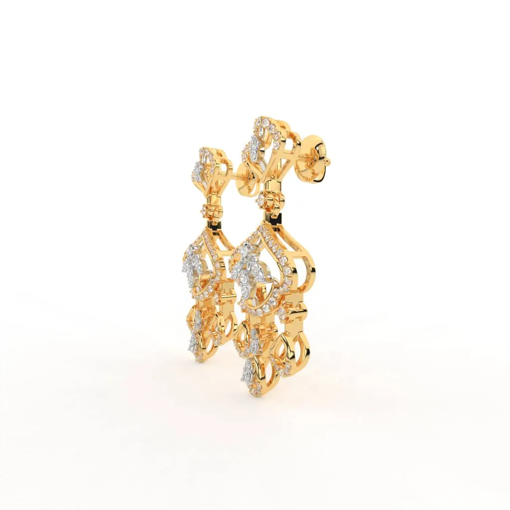 Zahara Silver Drop Earrings | 22KT Gold Vermeil