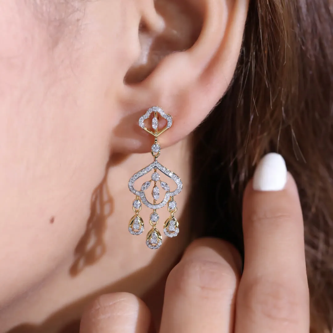Zahara Silver Drop Earrings | 22KT Gold Vermeil